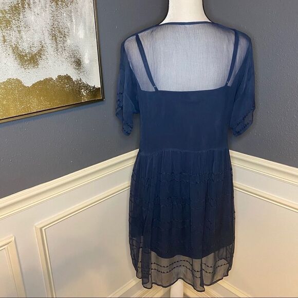 Chan Luu Embroidered Chiffon Slip Dress - Picture 5 of 9